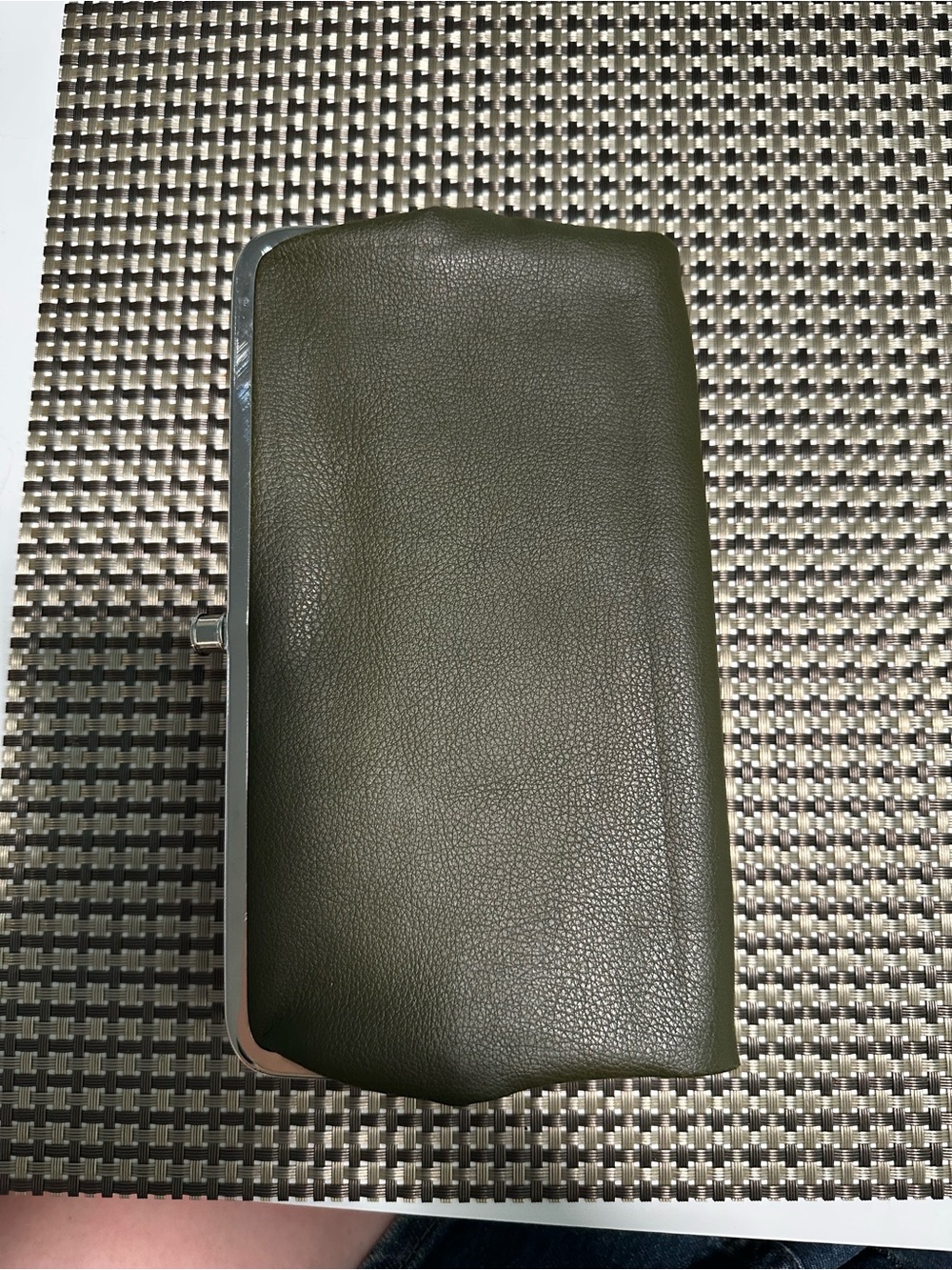 Olive Green Faux Leather Clutch Wallet